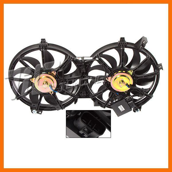 G35 g37 370z m35h condenser cooling fan dual blades motors in 1-piece shroud new