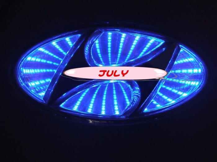 13*6.5 cm blue car led light emblem,3d car badge,for hyundai elantra i30 3d logo