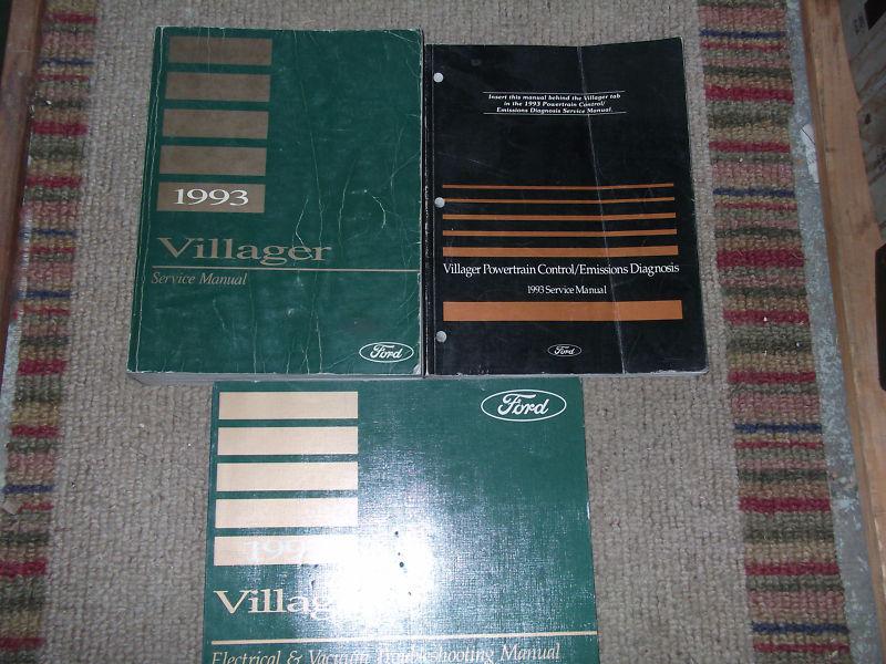 1993 ford mercury villager service shop manual set 93