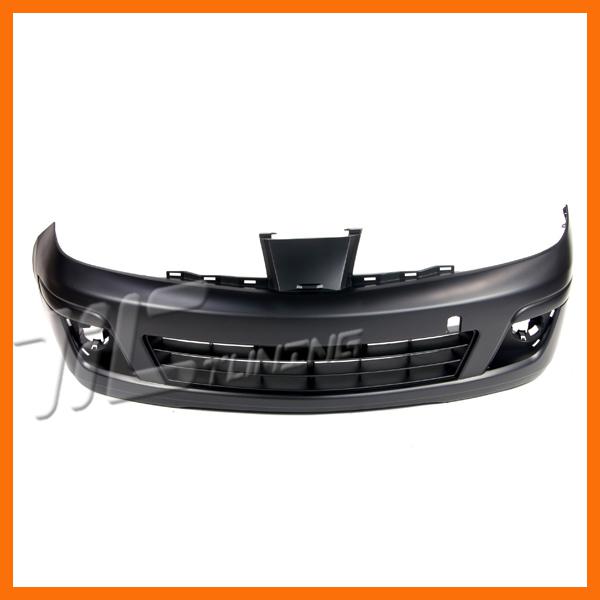 07-09 nissan versa primed black front bumper cover primered plastic w/fog holes