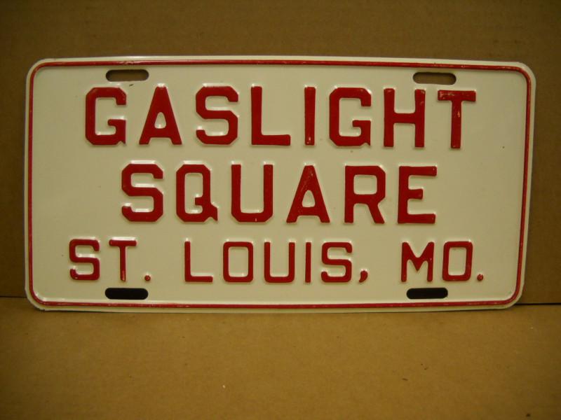 Vintage st. louis missouri gaslight square booster license plate 