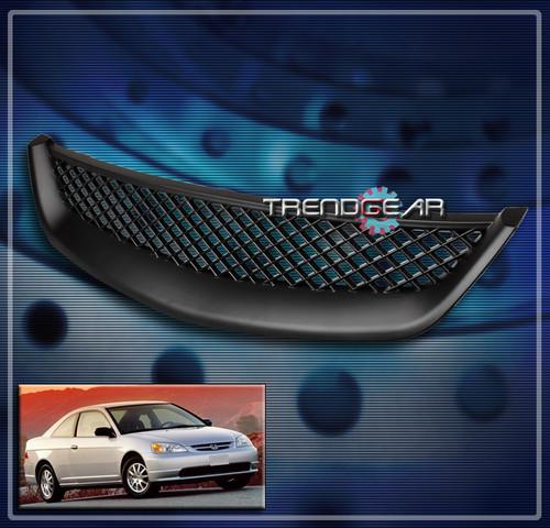 01 02 03 honda civic jdm type r front upper hood mesh grille black ex gx hx lx