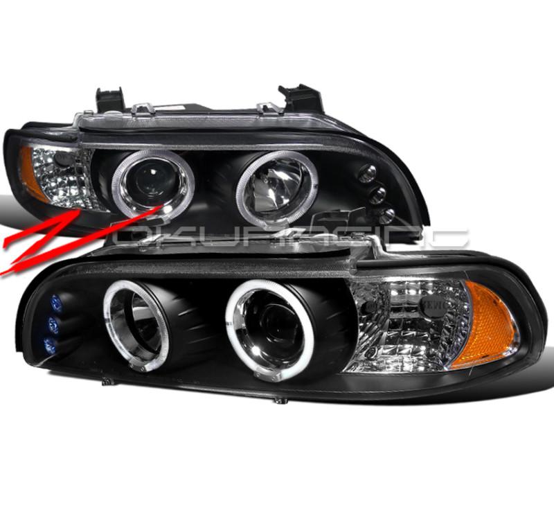 01-03 bmw e39 525i 528i led projector headlights black