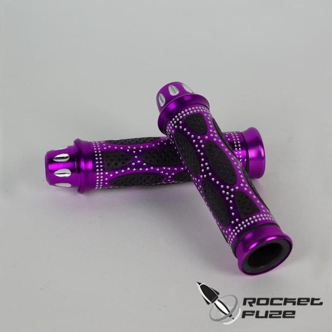 Machine t6 cnc purple super soft grips combo cafe yamaha suzuki honda motorcycle