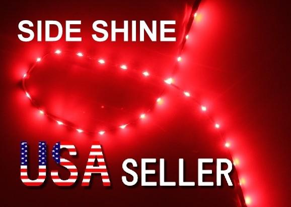 2x 60cm audi style 24" side glow 30-smd led light car truck flexible strip red