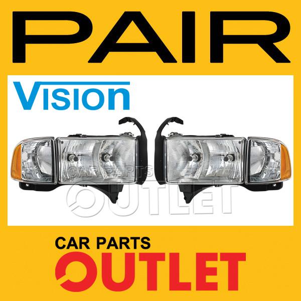 1998-2001 dodge ram 1500 2500 3500 sport head light lamp left+right set pair new