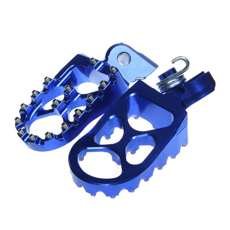 Cnc alloy footpeg footrest for ktm sx exc 125 250 450 525 wide fat design blue