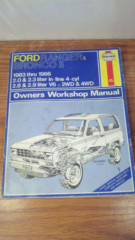 1983-1986 ford ranger & bronco ii haynes 1026 workshop manual repair service 