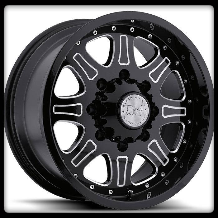 17" x 9" spinreel off road black rhino machined silverado sierra ram wheels rims