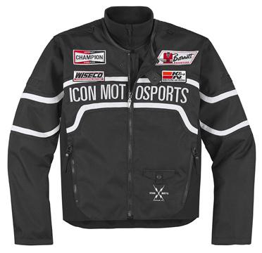 New icon brawnson sidewinder textile jacket, black/white, 3xl/xxxl