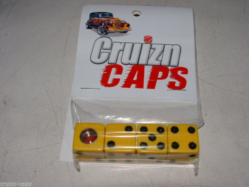 Cruizn caps dice valve caps - yellow -  nip