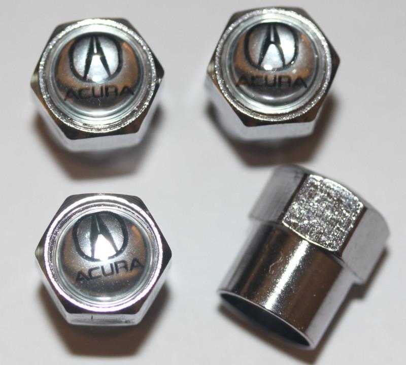 Acura silver tire valve stem caps integra nsx rsx tsx tl rlx ilx zdx rdx mdx 