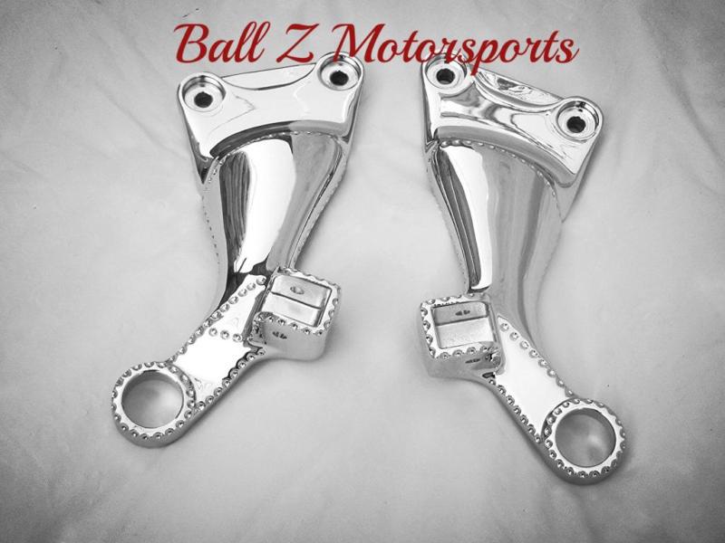 Hayabusa ball cut chromed chrome oem rear passenger pegs peg brackets!!! 99-07