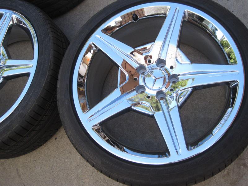 19" new chromed sl63 sl65 sl550 sl500 cls63 cls550 oem amg mercedes wheels tires