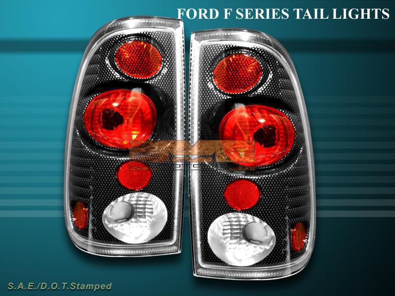 99-07 ford f250 f350 super duty f450 f550 tail lights carbon fiber 