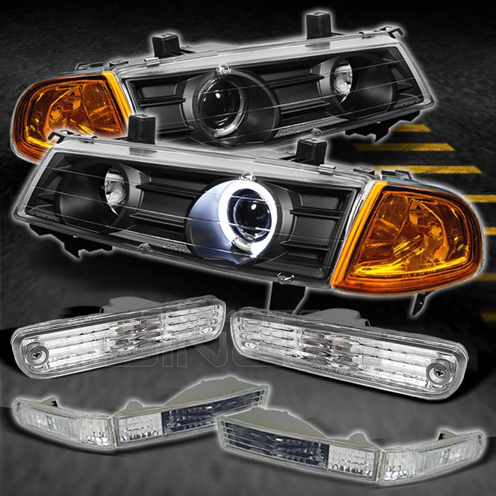 92-96 prelude halo projector headlights+4pcs bumper+amber corner+rear bumper