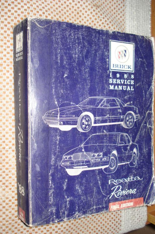 1988 buick reatta riviera shop manual original service book repair manual oem