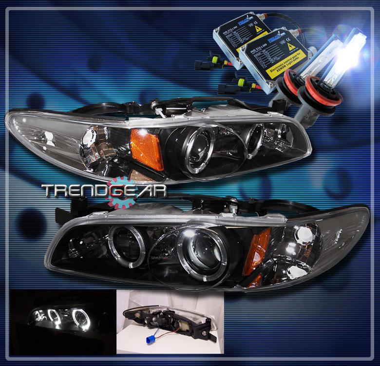 97-03 pontiac grand prix halo projector headlights+hid lamp black 98 99 00 01 02