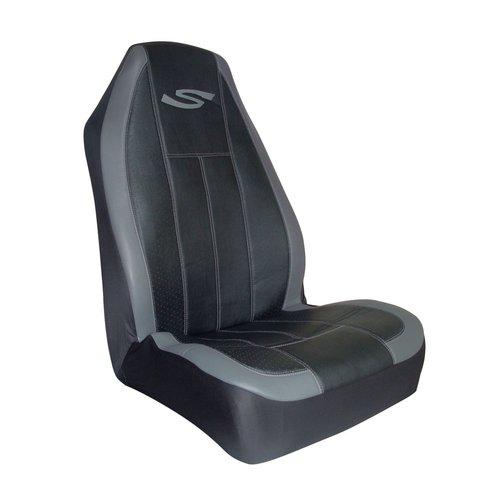 Type s sc00972b-6 black/gray sportex simulated leather seat cover