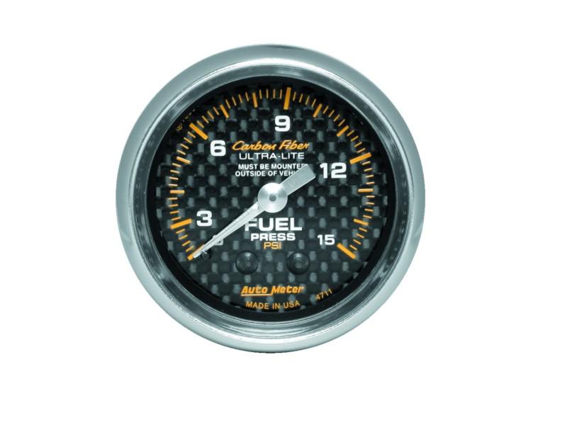 Auto meter 4711 carbon fiber; mechanical fuel pressure gauge