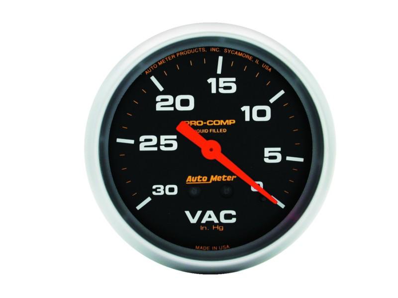 Auto meter 5484 pro-comp; liquid-filled mechanical vacuum gauge