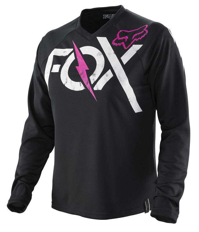 Fox womens foxtown mx motocross dirtbike jersey large blk/pink 01056-285-l $ale