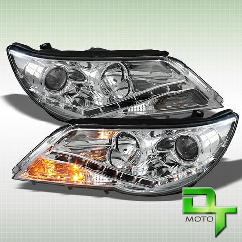 09-13 vw tiguan clear projector headlights +daytime led running lights lamps