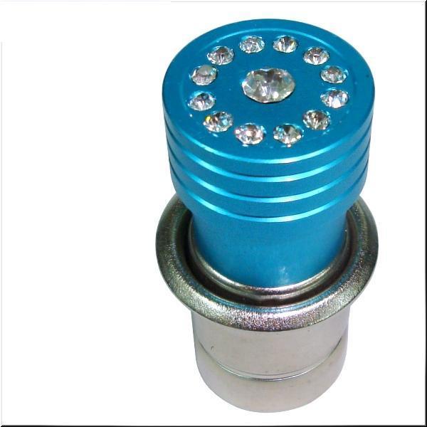 12v car vip crystal cigarette lighter plug  blue