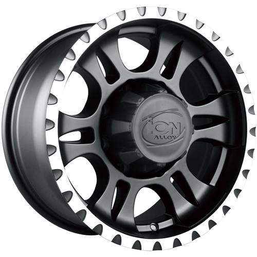 17x9 black alloy ion style 195 wheels 8x170 -12 lifted ford f-250 f350