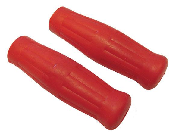 Joker machine radial rubber grips for 1 in handlebars pair red h-d all years