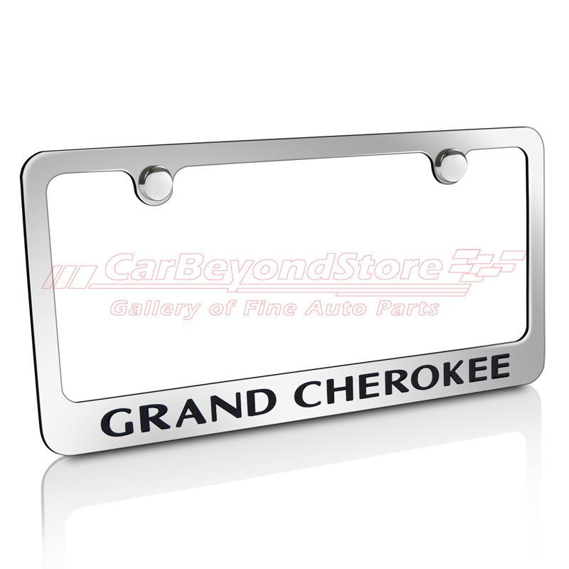 Jeep grand cherokee chrome metal license plate frame + free gift, licensed