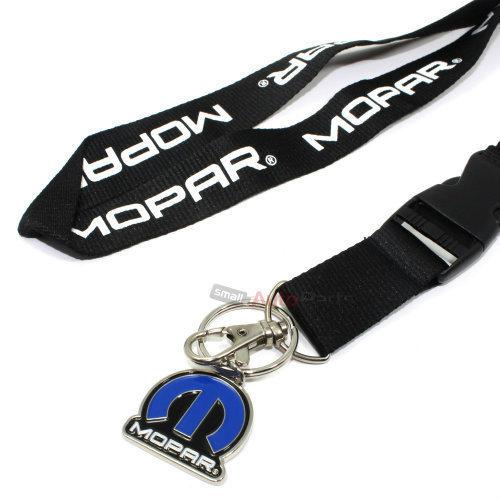 Mopar logo black/white lanyard and key chain ring holder for around neck