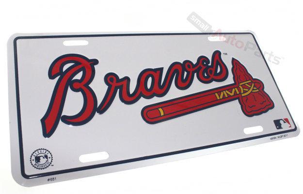 Atlanta braves license plate aluminum stamped embossed metal tag for car truck