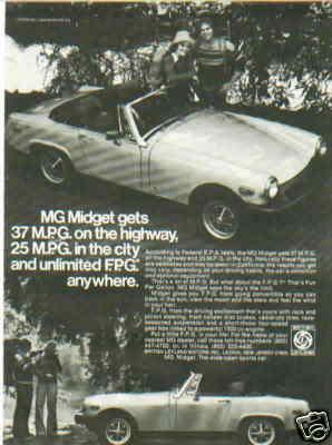 1976 mg midget sports car ***original vintage ad*** 