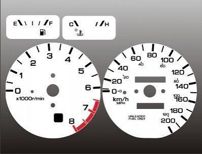 1993-1997 nissan altima metric kmh kph instrument cluster white face gauges