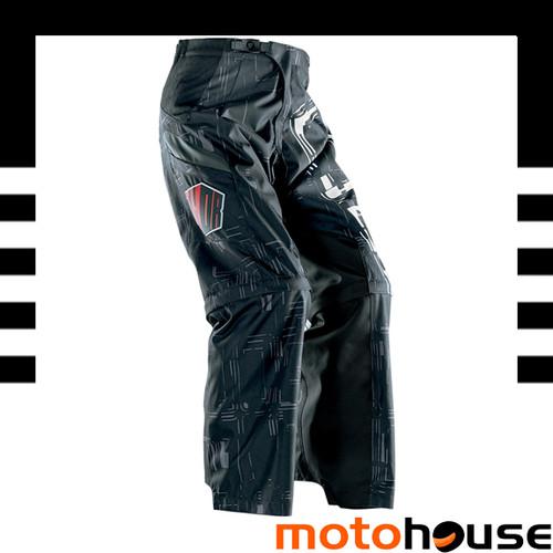 Thor mens static boxed pants mx offroad dirt motocross black white 