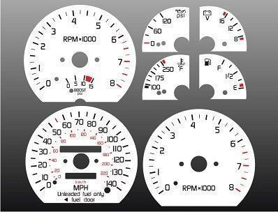 1990-1992 mercury capri instrument cluster white face gauges 90-92