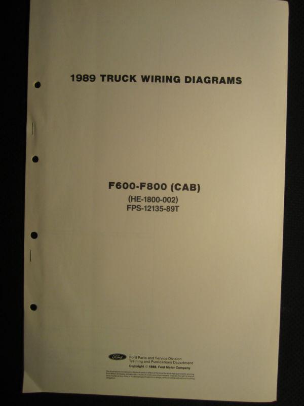 1989 ford f 600 800 truck electrical wiring diagrams service manual cab dealer 