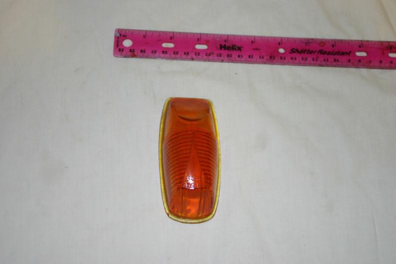 Nos cats-eye glass amber motorcycle, truck, semi trailer marker light lens 6360