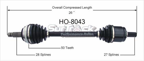 Surtrack perf axles ho-8043 cv half-shaft assembly-new cv axle shaft