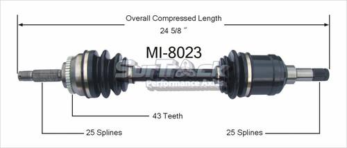 Surtrack perf axles mi-8023 cv half-shaft assembly-new cv axle shaft