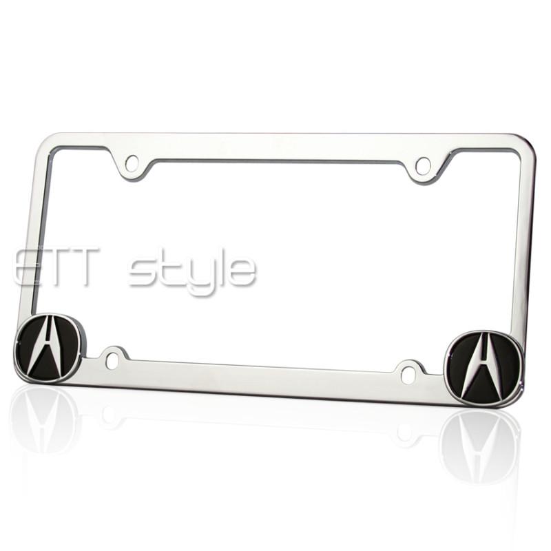 Officially licensed 3d acura logo die cast chrome finish license plate frame