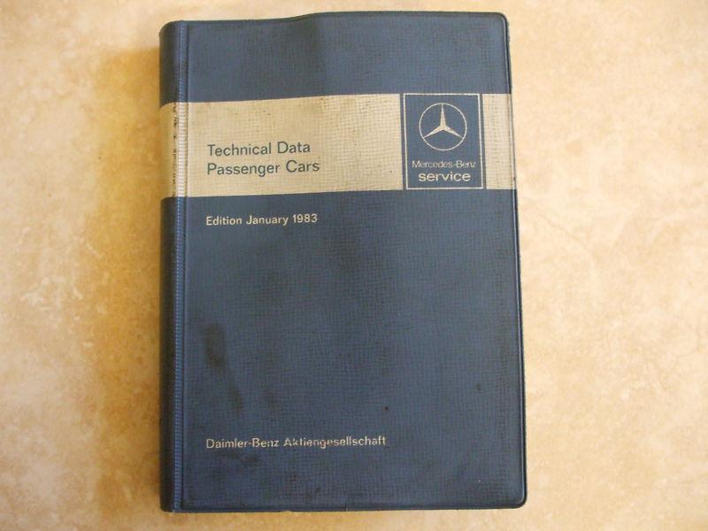 Buy Mercedes-Benz Technical Data Manual for Passenger Cars Ed. 1983 ...