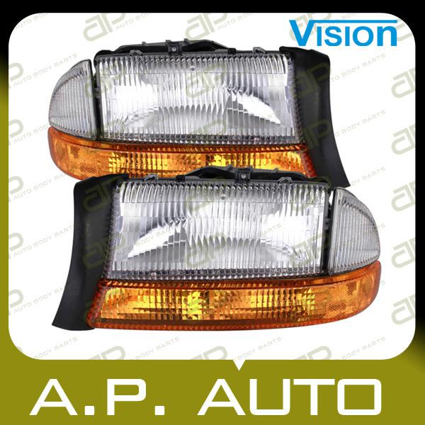 Pair head light lamp assembly 97 dodge dakota 98 durango lh+rh new replacement