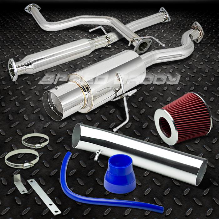 4" tip muffler catback exhaust+short ram air intake kit 92-95 civic eh hatchback