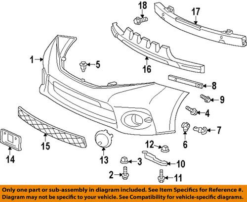 Toyota oem 5271208020 front bumper-bezel