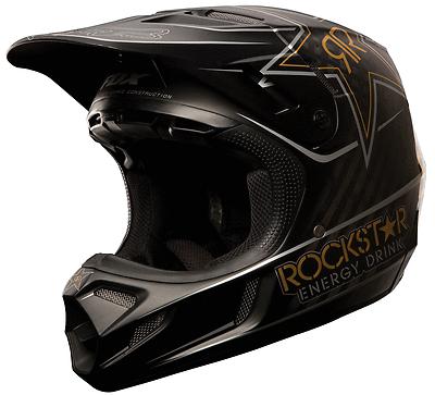 New 2014 fox racing mens guys v4 rockstar motocross mx bmx helmet black gold