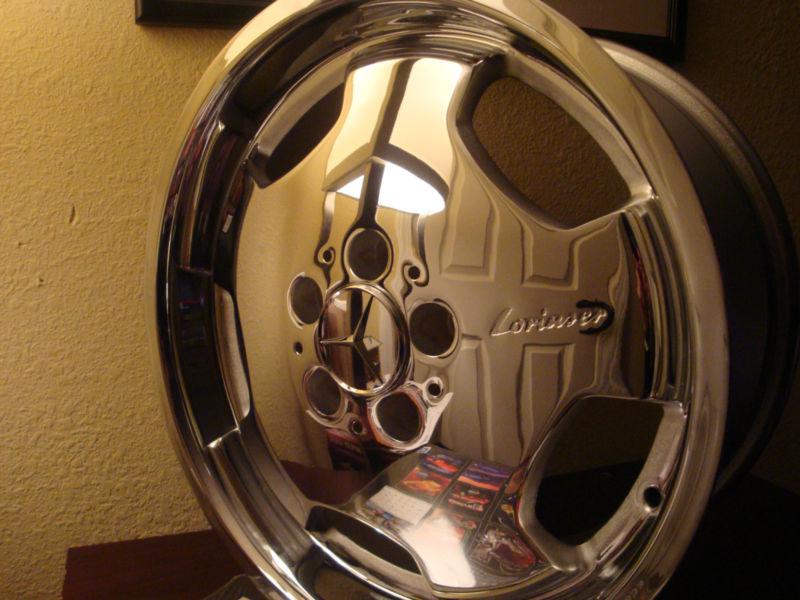 17" lorinser rs wheels rims mercedes benz chrome  17x8 offset et22 rare find