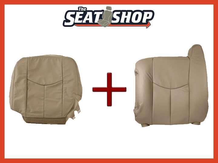 03 04 05 06 chevy tahoe gmc shale leather seat cover bottom & top lh