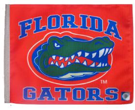 Florida gators - gator head orange flag  replacemt flag 11inx15in-webbing sleeve